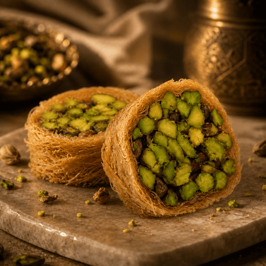 Extra Pistachio Mabrouma Knafeh - Kweider Sweets
