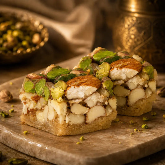 Mixed Nuts Ballorieh Tray Knafeh - Kweider Sweets