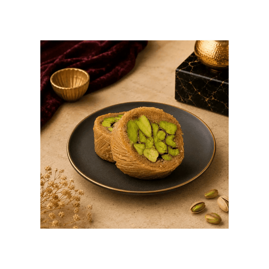 Pistachio Kunafa Mabrouma - Kweider Sweets