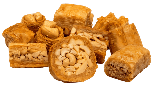 Premium Cashew and Walnut Baklava Assortment - Kweider Sweets