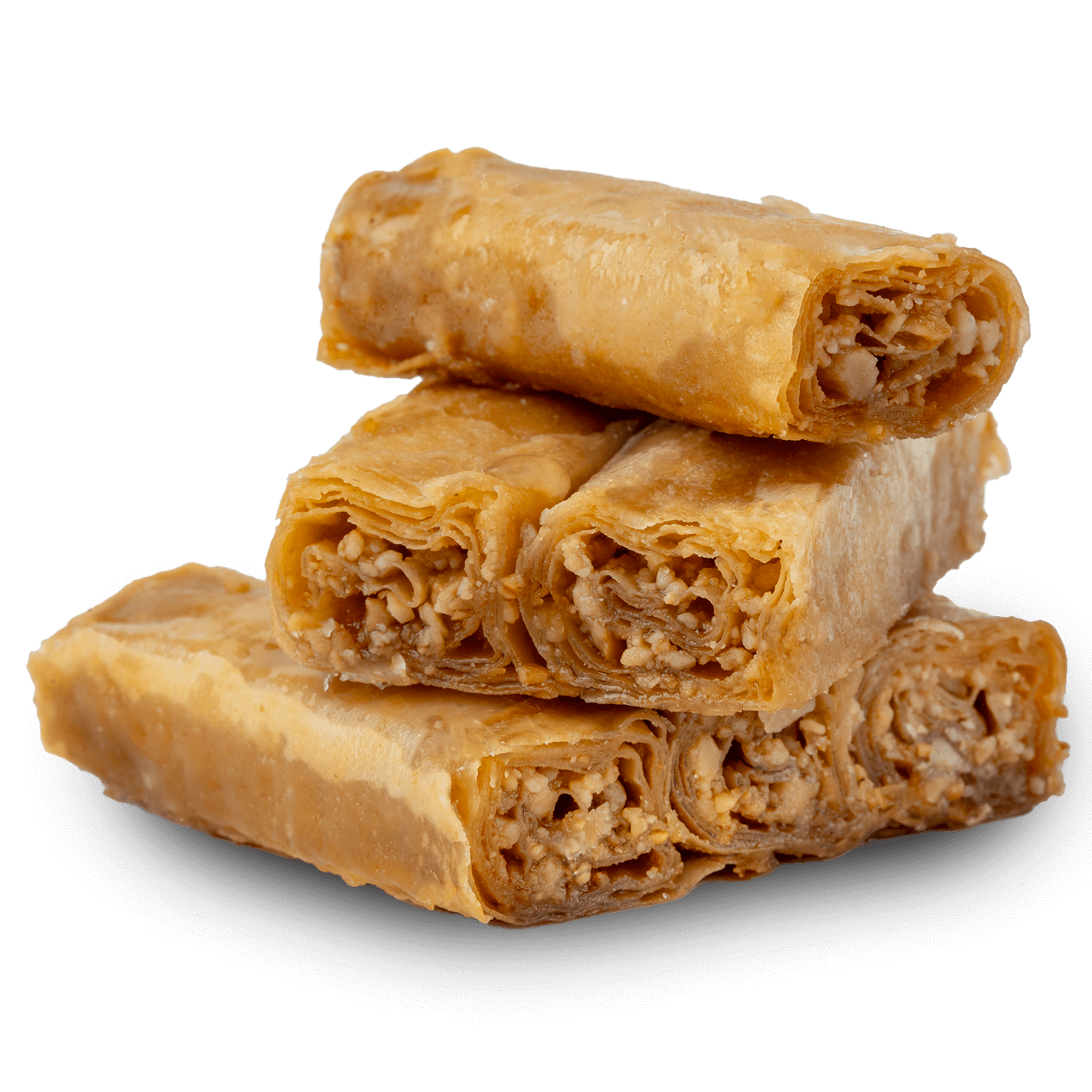 Premium Mixed Nuts Baklava (Asabe) Thin Rolls) by Kweider Damascene Sweets - premium Middle Eastern dessert