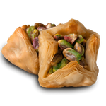 Premium Pistachio Baklava (Bukaj) Filo Parcels) by Kweider Damascene Sweets - premium Middle Eastern dessert