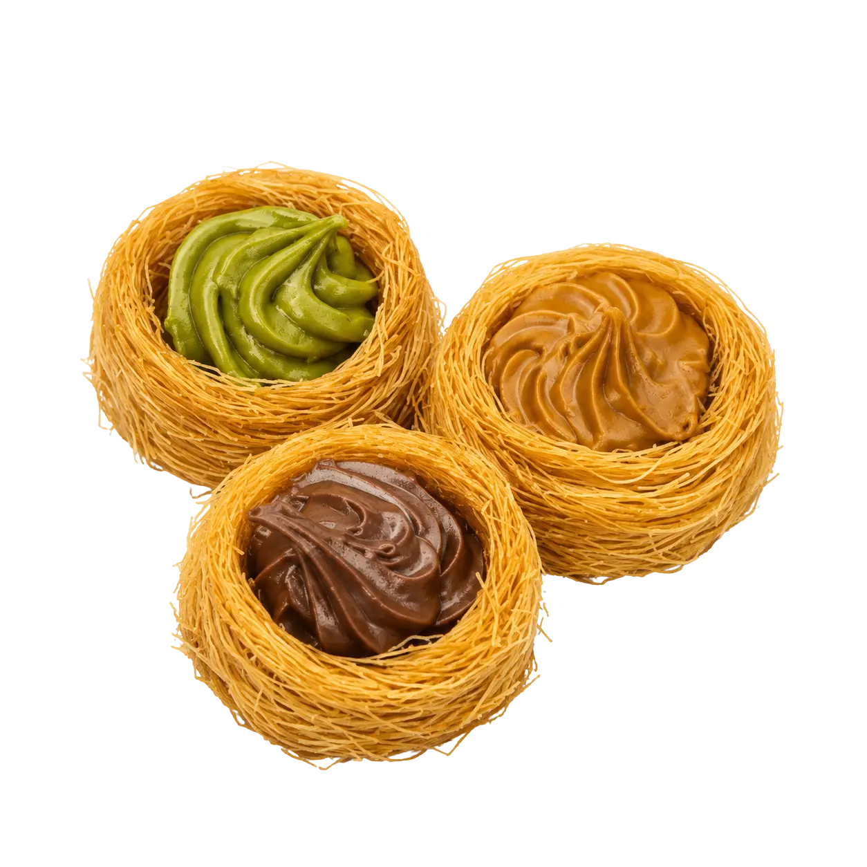 Trio Creams Knafeh Pistachio,Biscuit,Chocolate