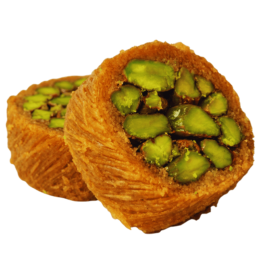 Premium Extra Pistachio Knafeh ('Mabrouma' Loaded Twisted Rolls) - Kweider Sweets