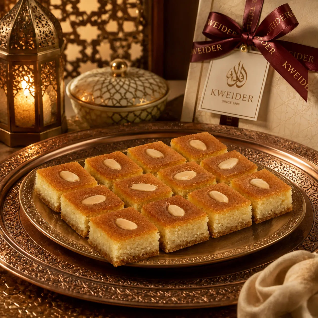 Almond Semolina Cake (Hareesa)