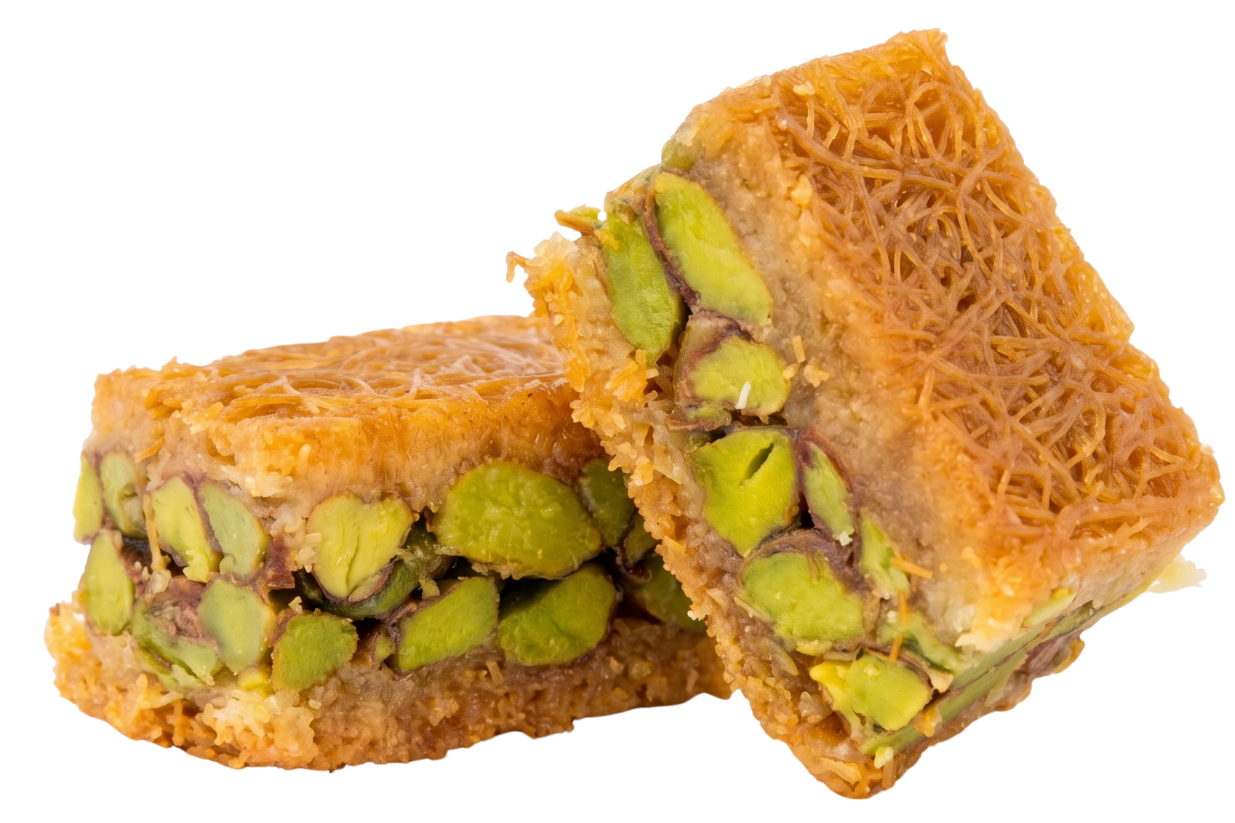 Premium Roasted Knafeh with Pistachio (Red Ballorieh) - Kweider Sweets