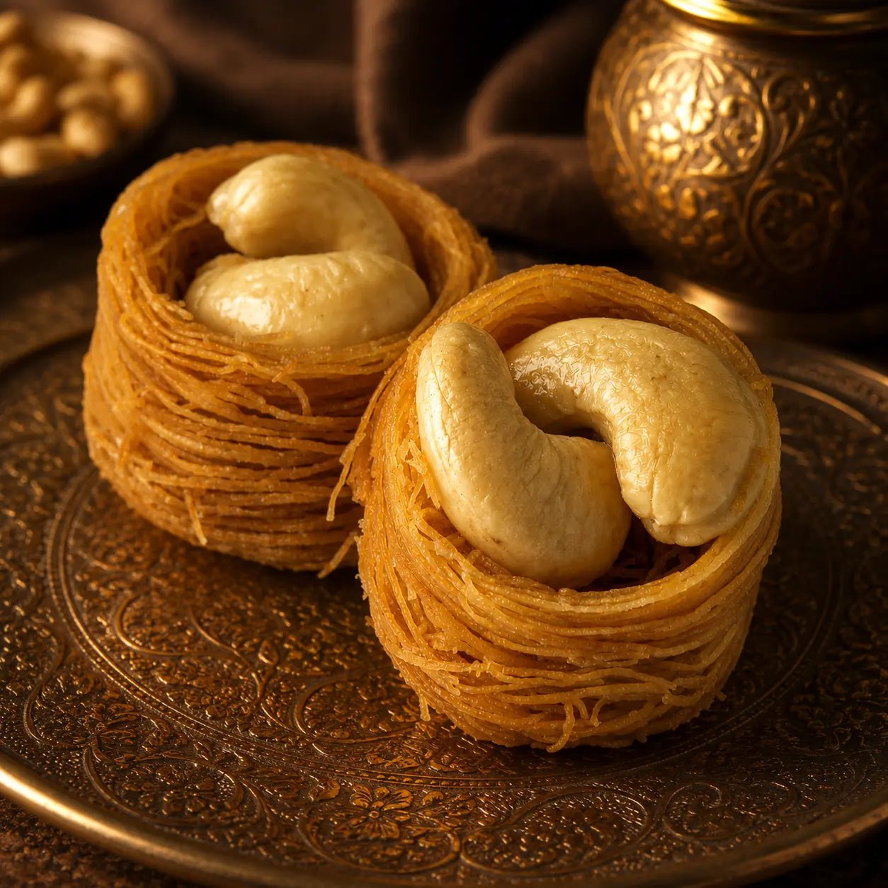 Cashew Knafeh (Bird's Nests) - Kweider Sweets