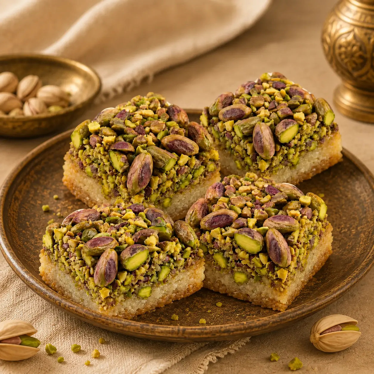 pistachio  Hareesa Semolina Cake