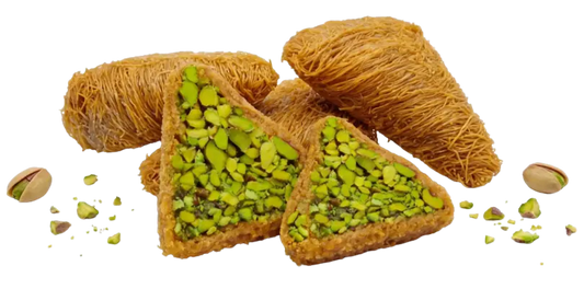 Premium Pistachio Knafeh ('Faysaliyat' Crispy Triangles) - Kweider Sweets