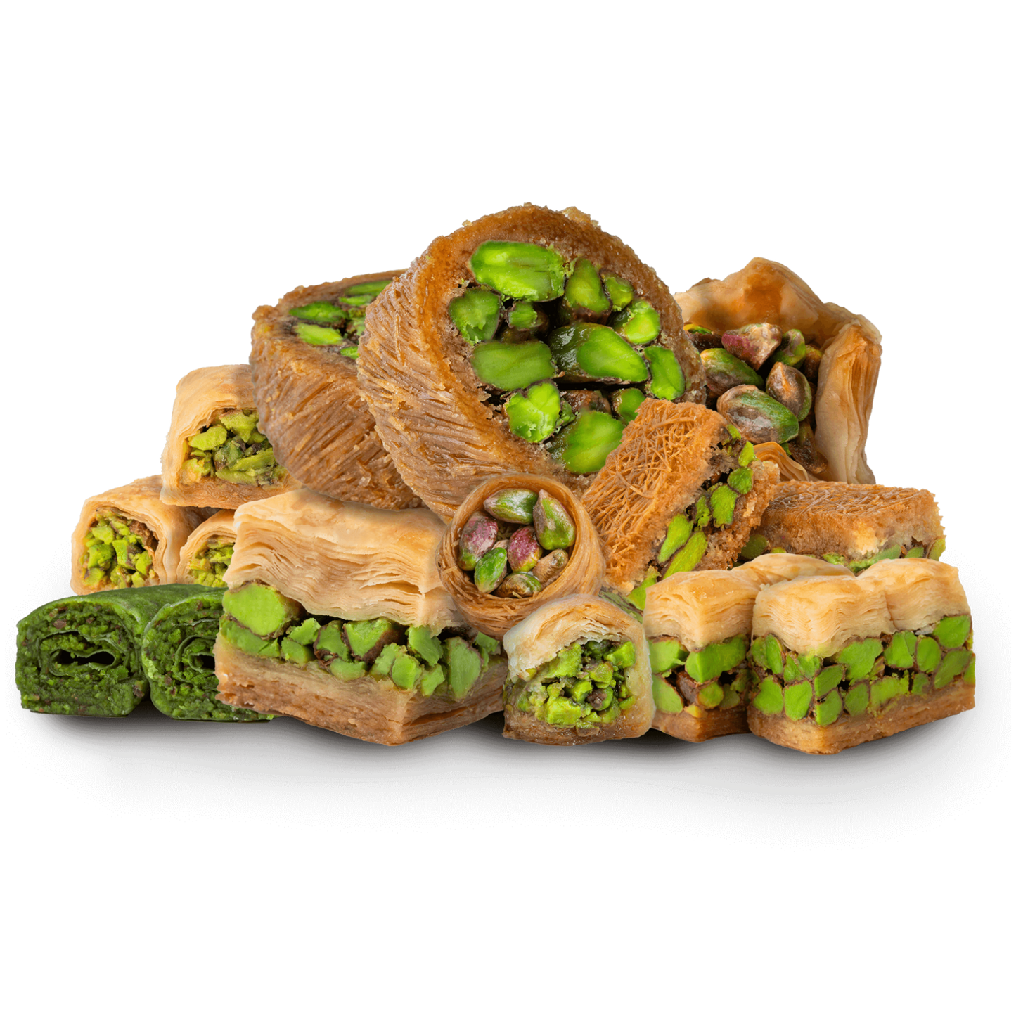 Premium Pistachio Baklava Assortment by Kweider Damascene Sweets - premium Middle Eastern dessert