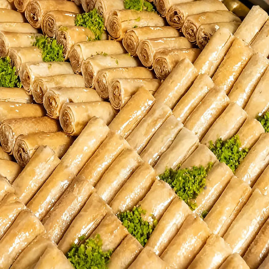 Premium Mixed Nuts Baklava ('Asabe' Thin Rolls) - Kweider Sweets