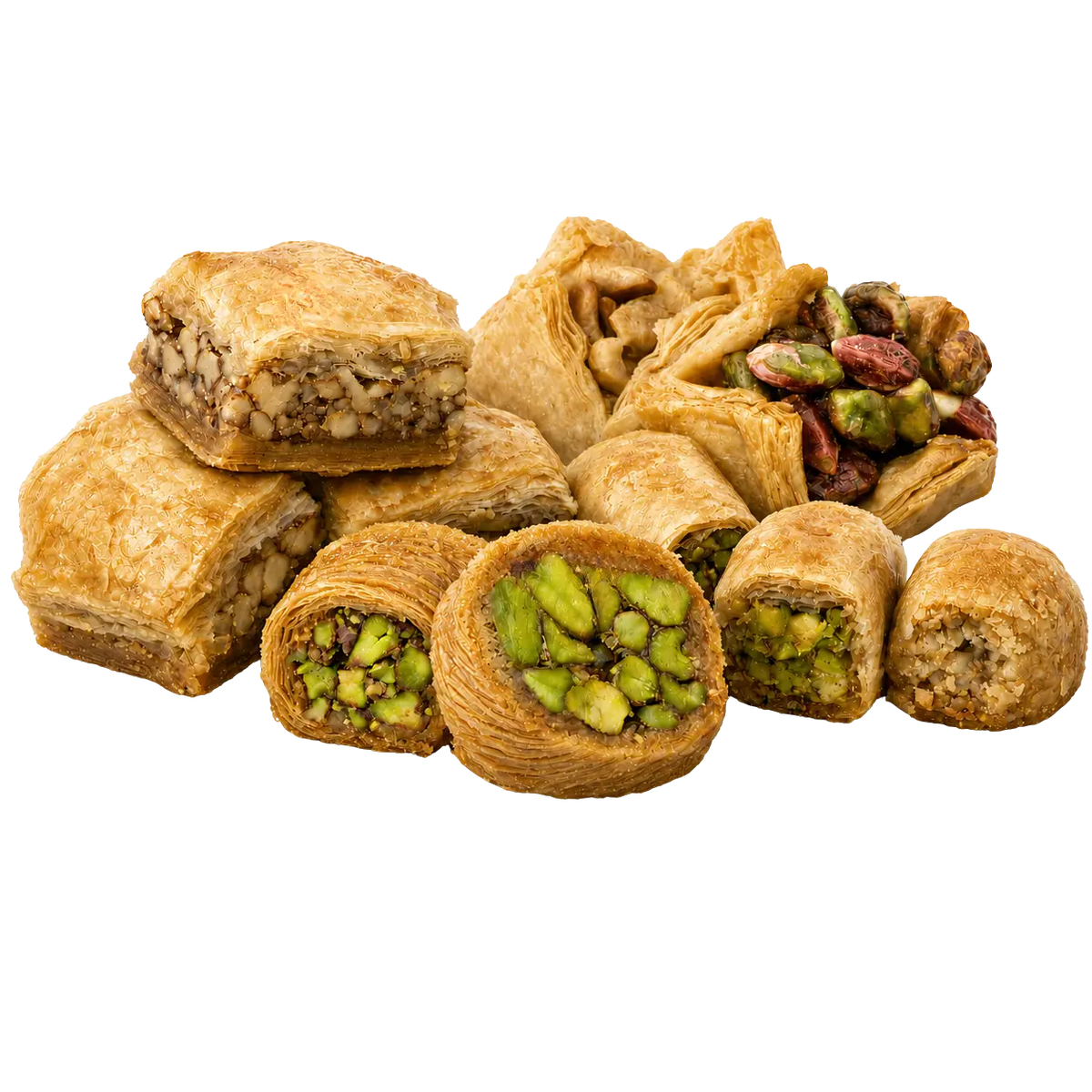 Pistachio, Cashew and Walnut Baklava - second view - Kweider Sweets London