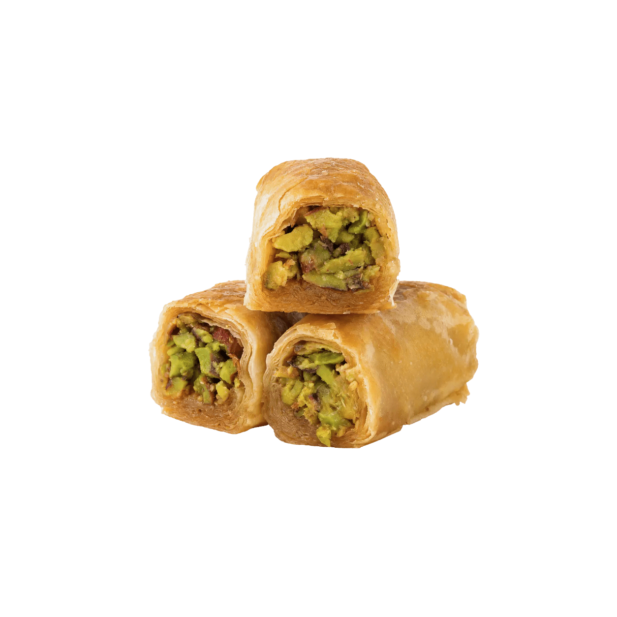 Pistachio Finger (Baklava Filo Rolls) - Kweider Sweets