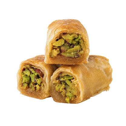 Pistachio Finger (Baklava Filo Rolls) - Kweider Sweets