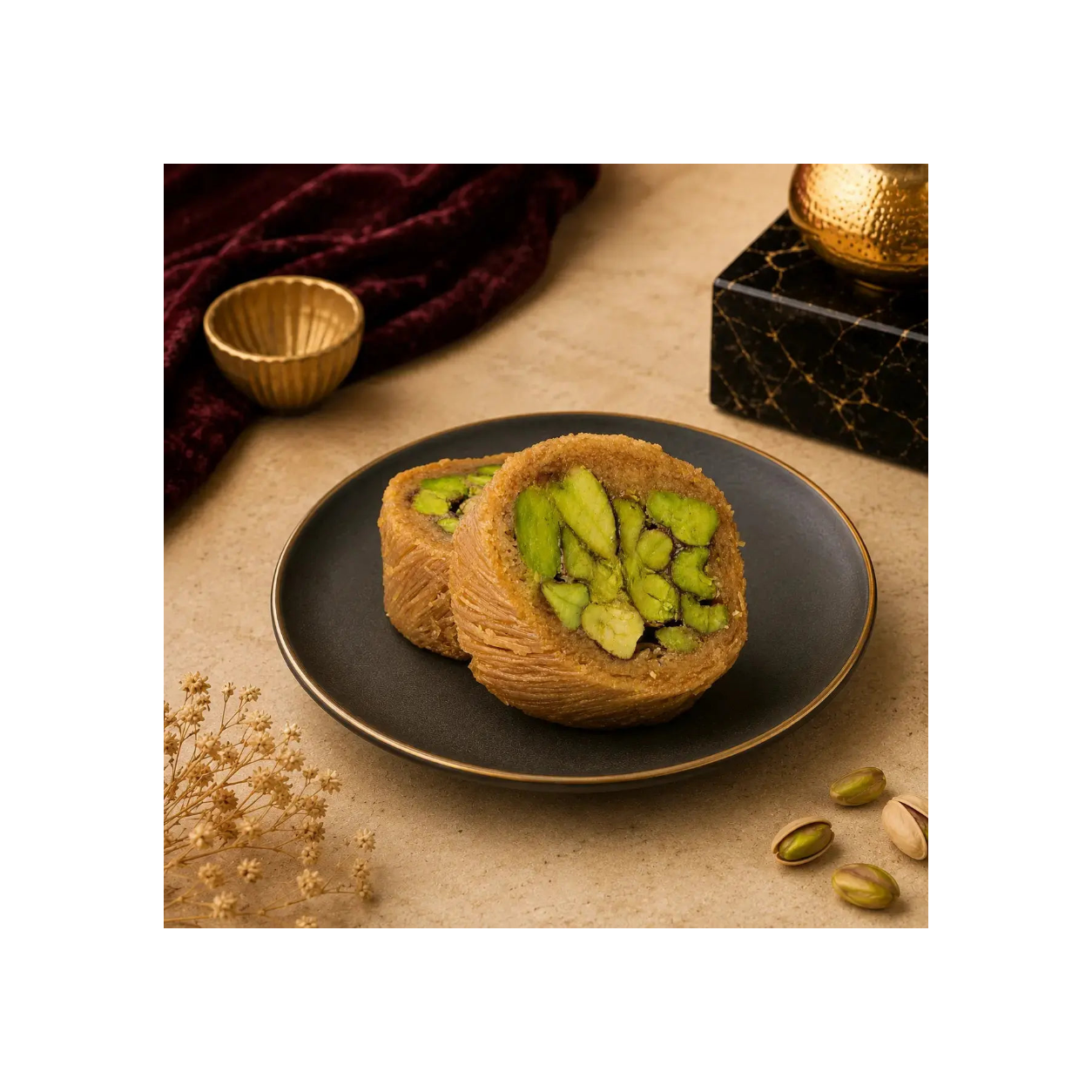 Pistachio Kunafa Mabrouma