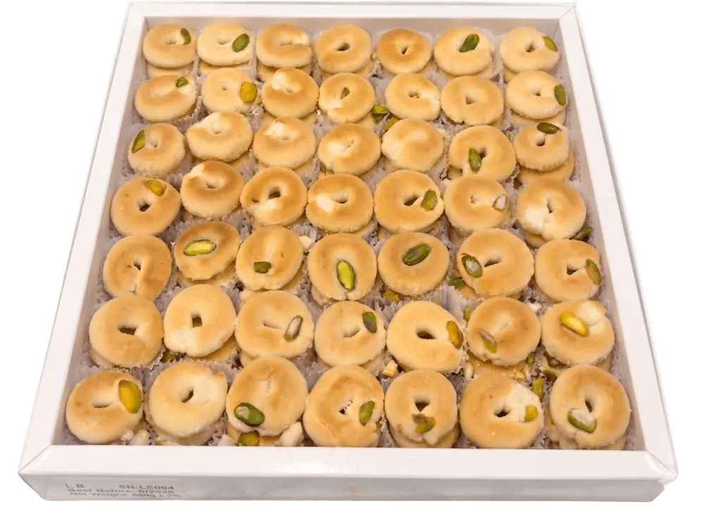 Premium Pistachio Shortbread ('Ghraybeh) - Kweider Sweets