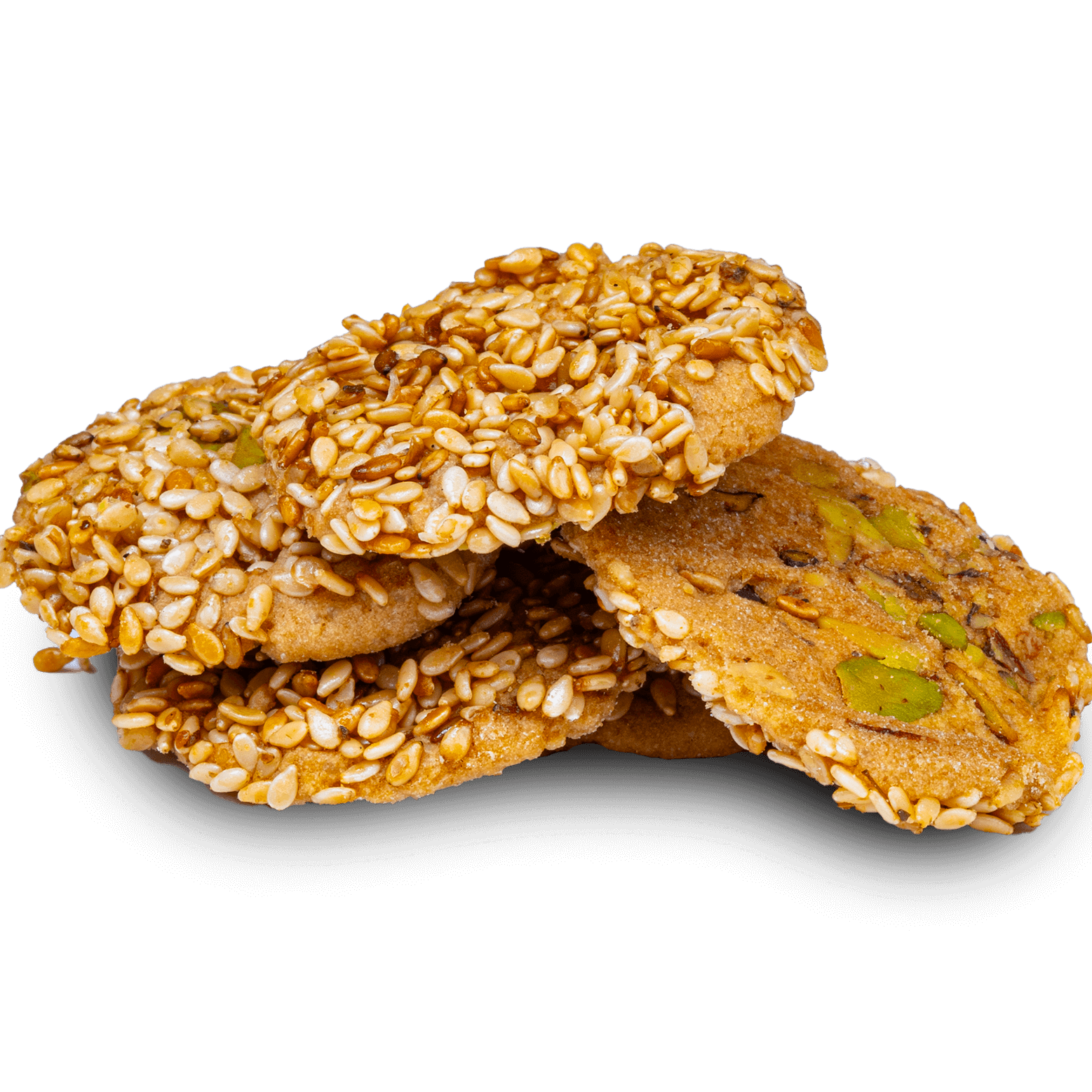 Premium Sesame and Pistachio Cookies (Barazek) by Kweider Damascene Sweets - premium Middle Eastern dessert