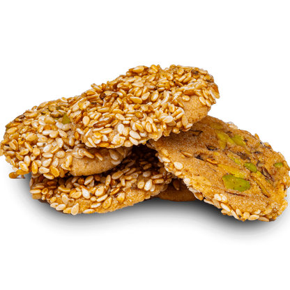 Premium Sesame and Pistachio Cookies (Barazek) by Kweider Damascene Sweets - premium Middle Eastern dessert