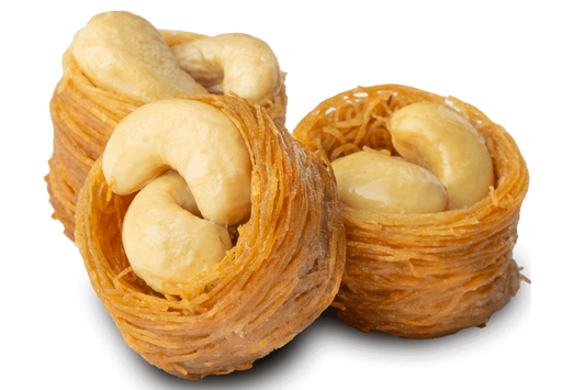 Premium Cashew Knafeh (Osh El Bulbul) Bird's Nests) by Kweider Damascene Sweets - premium Middle Eastern dessert
