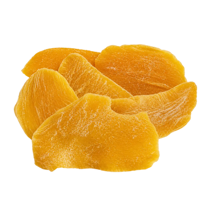 Kweider dried mango rings presented in a luxury tropical dried fruit setting