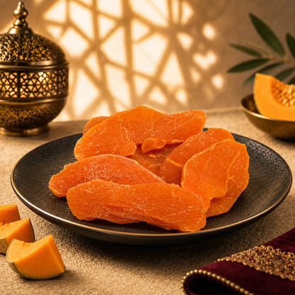 Luxury presentation of Kweider dried pumpkin pieces for sharing and gifting
